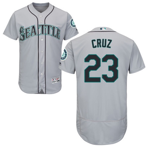 Mariners #23 Nelson Cruz Grey Flexbase Authentic Collection Stitched MLB Jersey - Click Image to Close
